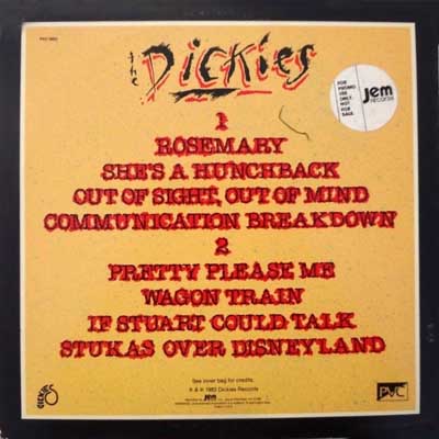 The Dickies - Stukas Over Disneyland - US LP 1983 (PVC - PVC 6903)