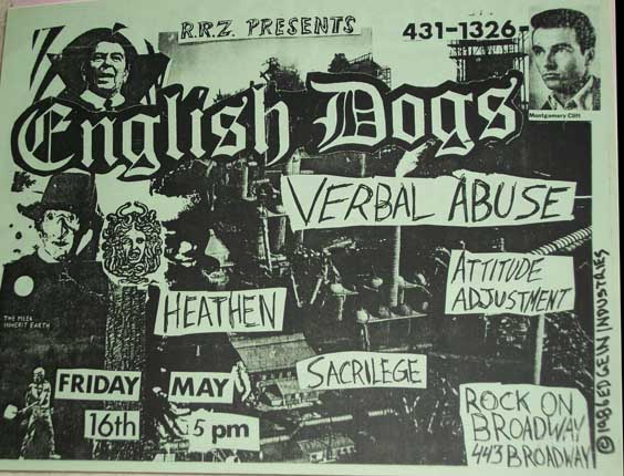 English Dogs / Attitude Adjustment /. Verbal Abuse / Meatmen - Flyer 1986