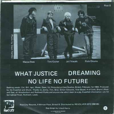 The Expelled - No Life No Future (EP) UK 7" 1982 (Riot City - RIOT 8)