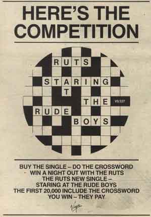 Ruts - Staring At The Rude Boys Advert
