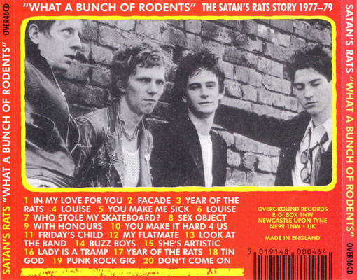 Satan's Rats - What A Bunch Of Rodents - UK CD 1996 (Overground - OVER 46 CD)