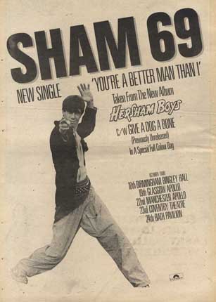 Sham 69 - You're A Better Man Than I - Advert