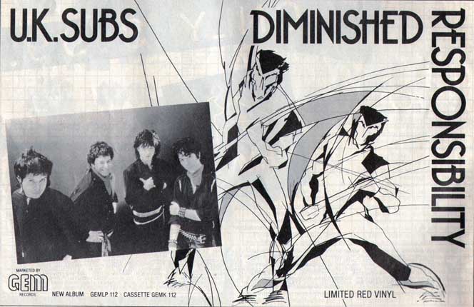 U.K. Subs - Diminished Responsibility Advert