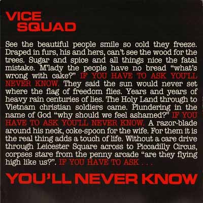 Vice Squad - You'll Never Know