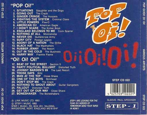 Various - Pop Oi! / Oi! Oi! Oi! - UK CD 1993 (Step-1 Music - STEP CD 022) 