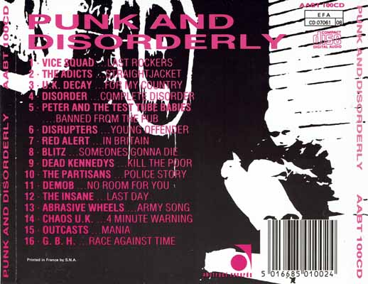 Various - Punk And Disorderly - UK CD 1988 (Abstract - AABT 100)