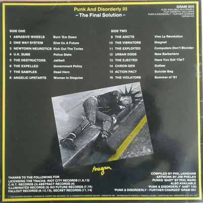 Various - Punk And Disorderly III - The Final Solution - UK LP 1983 (Anagram - GRAM 005)