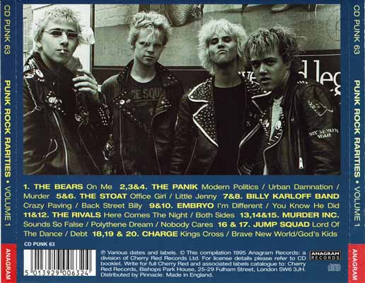 Various - Punk Rock Rarities Vol. 1 - UK CD 1995 (Anagram - CD PUNK 63)