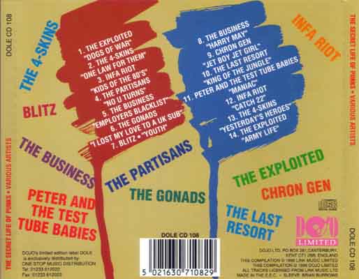 Various - The Secret Life Of Punks - UK CD 1996 (Dojo Limited	- DOLE CD 108) 