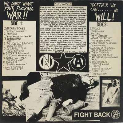 Various - We Don't Want Your Fucking War! - UK LP 1985 (Fight Back - LP FIGHT 5) 